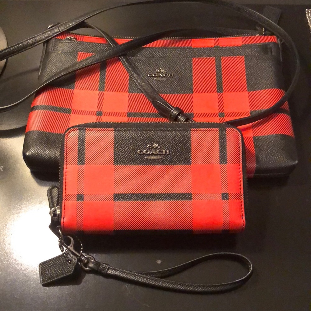 Coach Plaid Crossbody with wallet